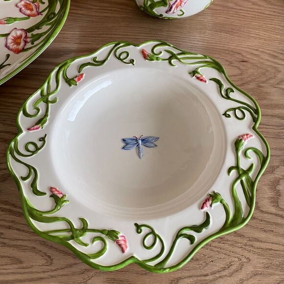 Set of 3 Pieces Temptations "DRAGONFLY" Serving Bowl, Platter, Pitcher - Picture 6 of 15